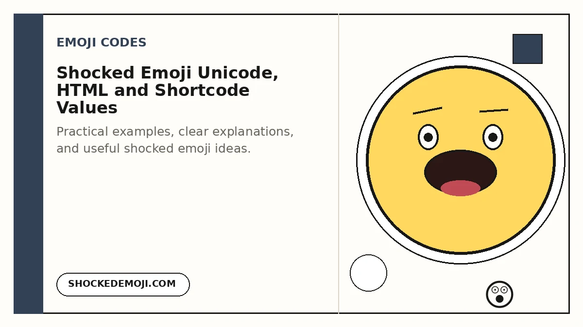 Shocked Emoji Unicode, HTML and Shortcode Values cover image